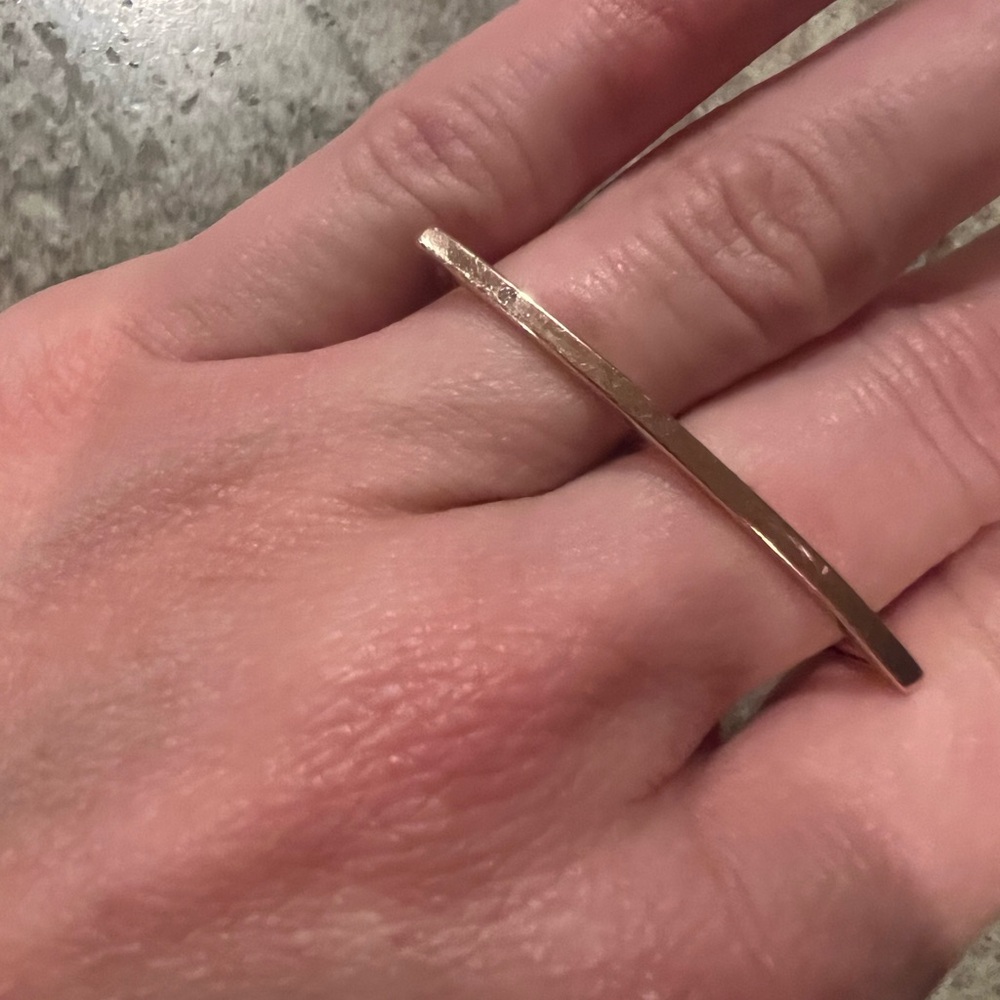 Zoe Chicco Rose Gold Double Finger Ring with Diamond Accent